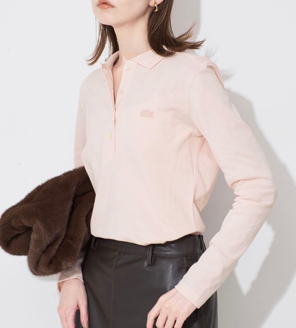 LACOSTE 長袖ポロシャツ ピンク
