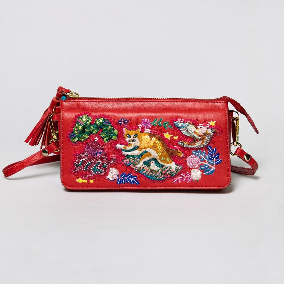 あ*苺様 ★タイムセール★お財布バッグ★草原を逃げるボリス★レッド★ヒグチユウコ