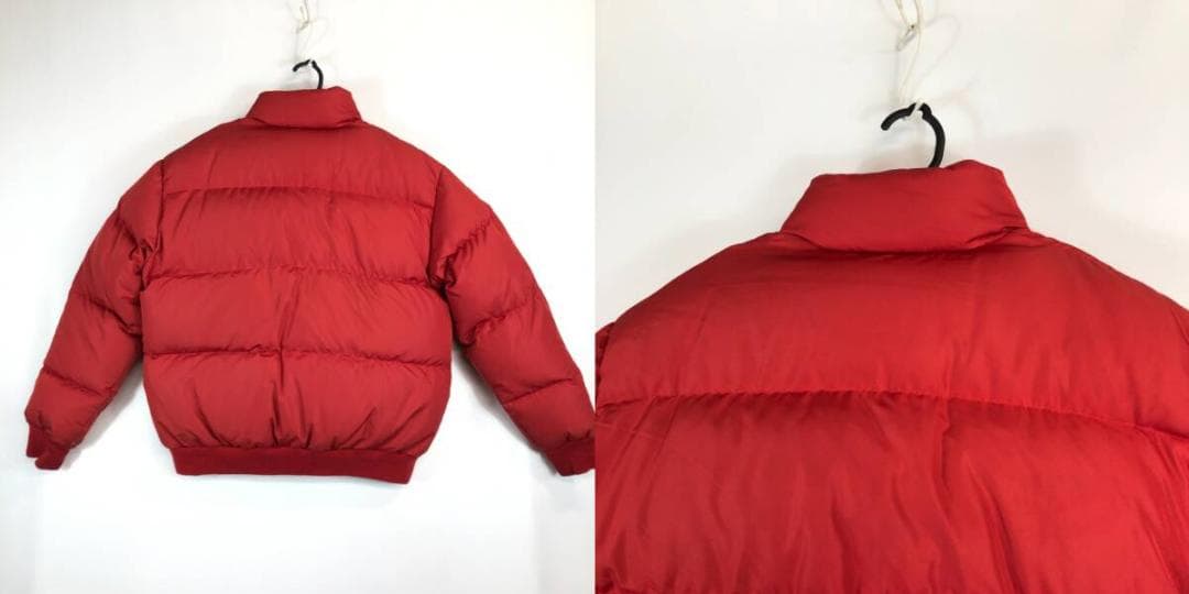 90s ラルフローレン ダウンジャケット レッド Sサイズ 内側ネイビー