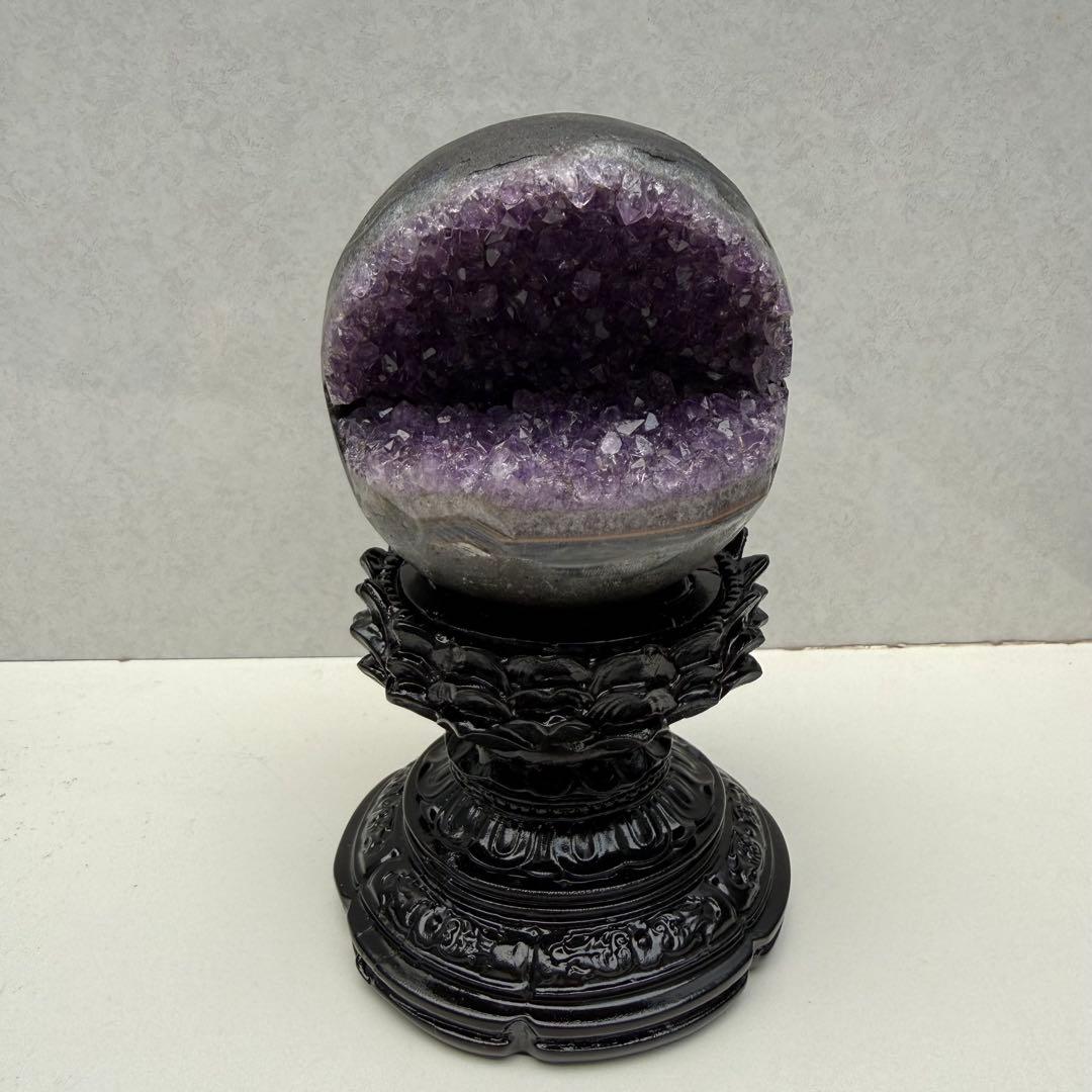 大きめ アメジスト 笑口 台座付き 天然石 パワーストーン