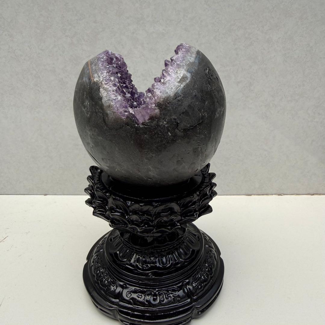 大きめ アメジスト 笑口 台座付き 天然石 パワーストーン
