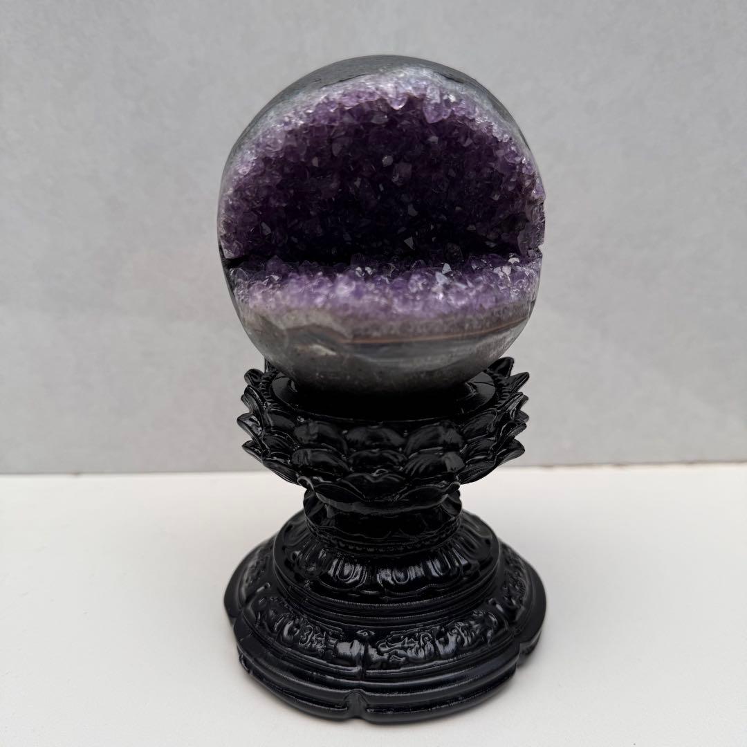 大きめ アメジスト 笑口 台座付き 天然石 パワーストーン