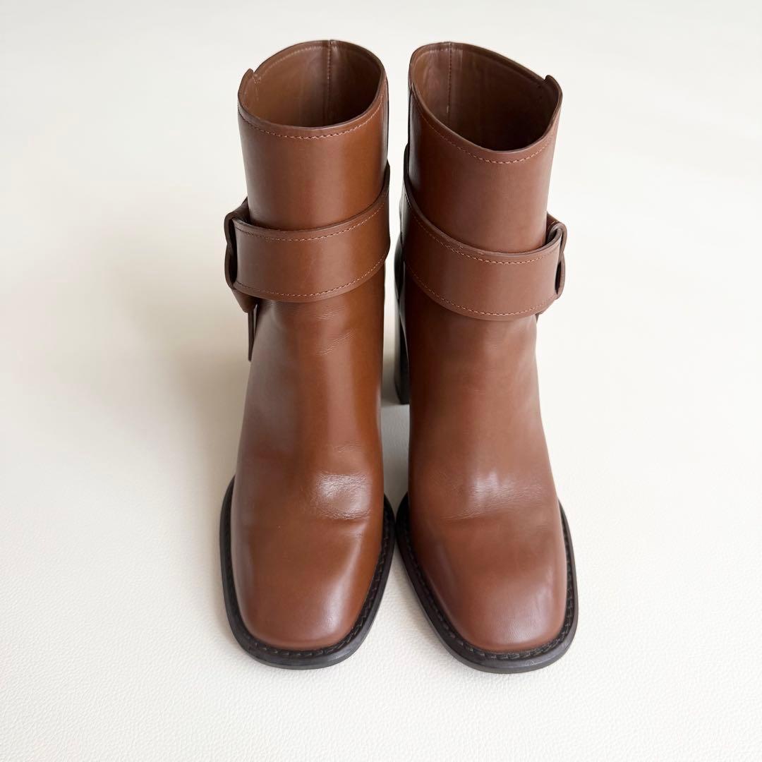 【ルイヴィトン】LVサークルアンクルブーツ ロゴ入り レザー ブーティ 36.5