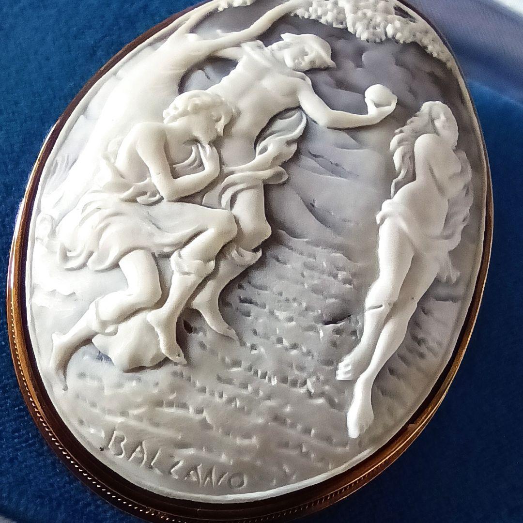 新品未使用 カメオ ペンダント ブローチ K18 鑑定済 マッシモ バルザーノ作