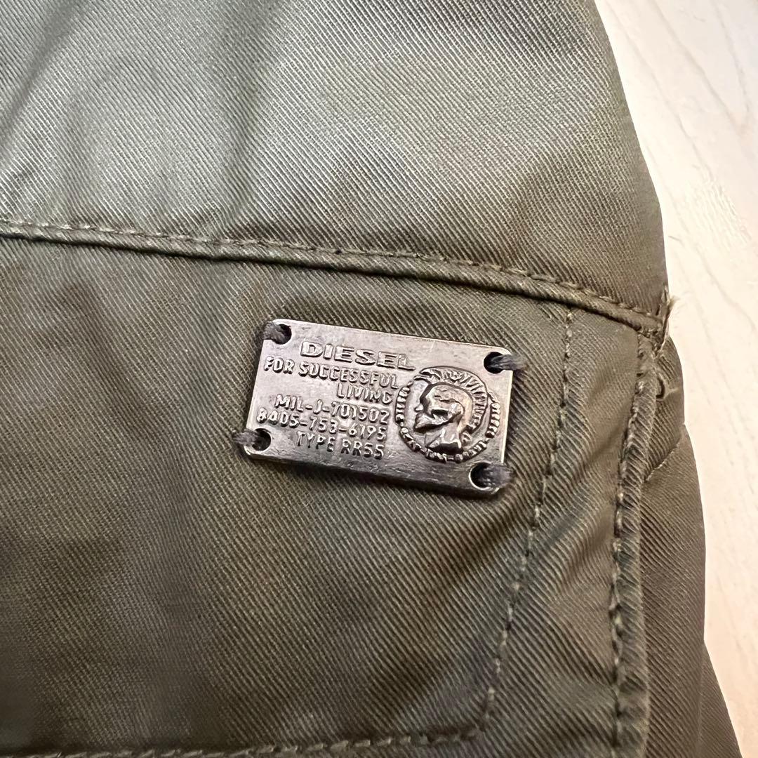 【DIESEL】フーデッドコート L カーキ オリーブ コットン100%