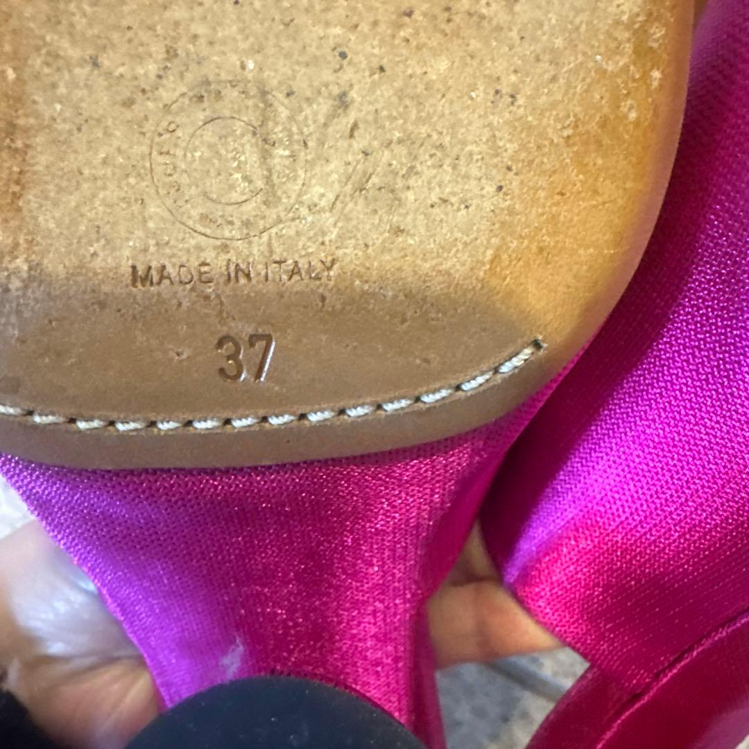 DRIES VAN NOTEN ピンク サテン ミュール