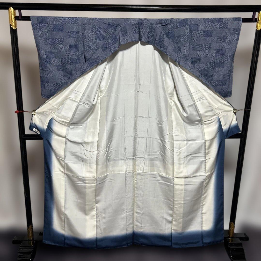 新品　美品　袷　正絹　作家　やまと　江戸小紋　寄せ小紋　フルセット