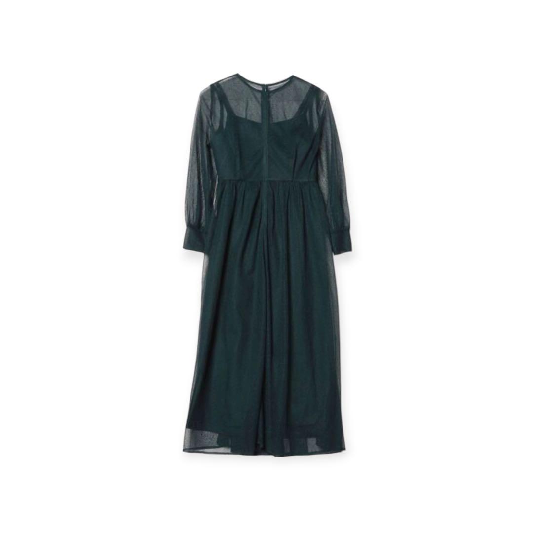 専用新品　kaene カエン　長袖ワンピース　幾何学チュールワンピース　総レース