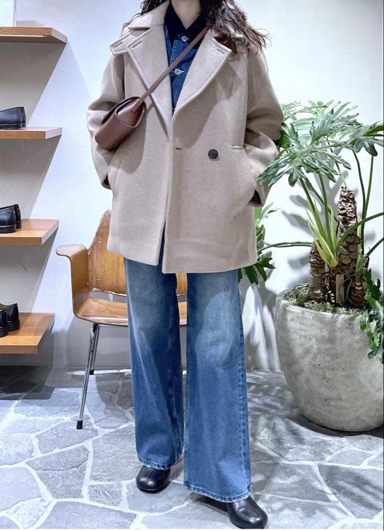 新品 ADAM ET ROPÉ FEMME ウールボンディングミドルコート