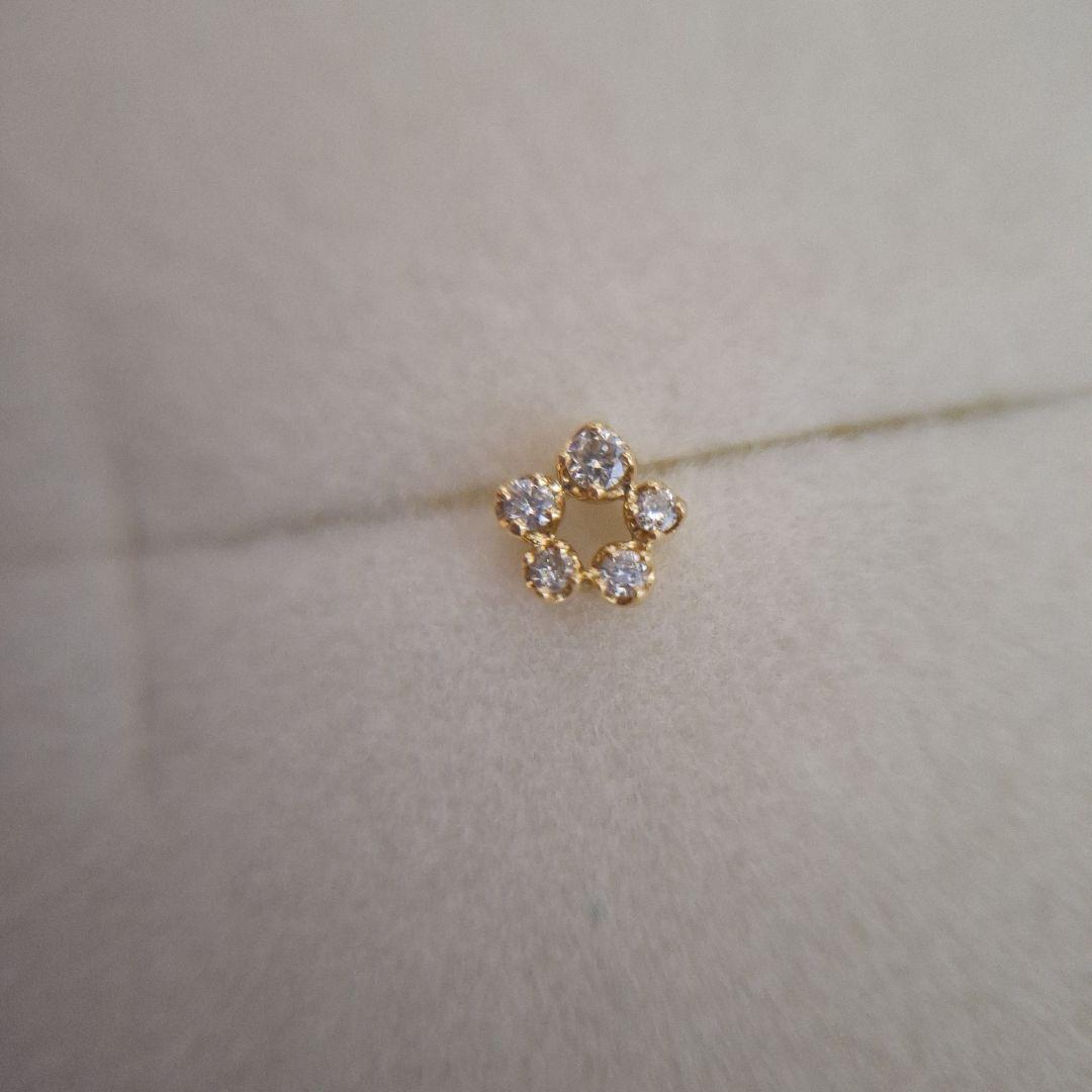 AHKAH K18YG ビリーブデュウフローレント プチ ピアス