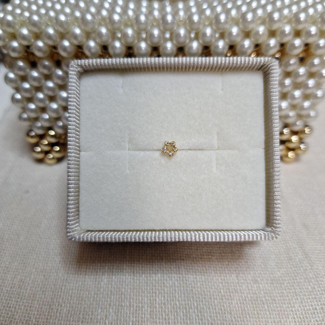 AHKAH K18YG ビリーブデュウフローレント プチ ピアス