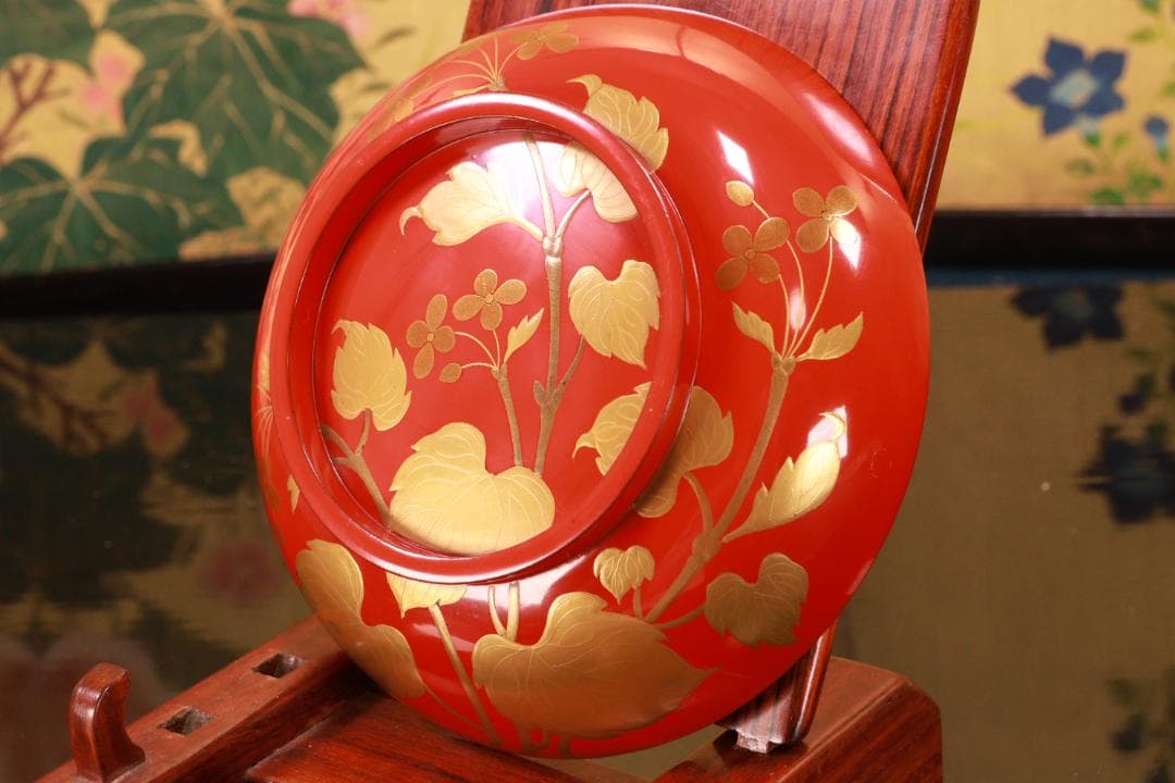 nori、時代漆器　輪島塗　草花金蒔絵　吸物椀　五客　木製 BJ128