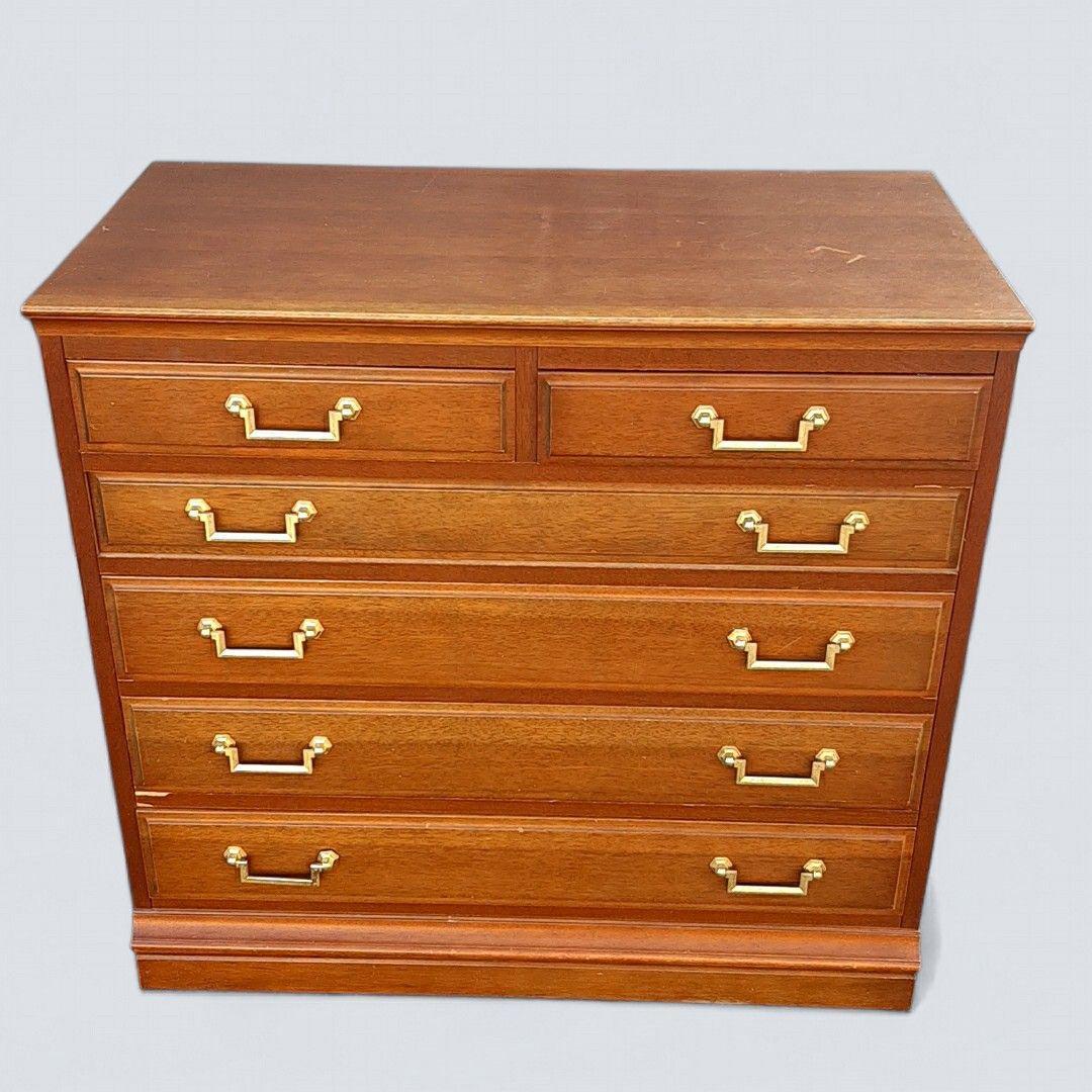 廃盤希少　マルニ木工 地中海 チェスト80 5段6杯 マホガニー maruni