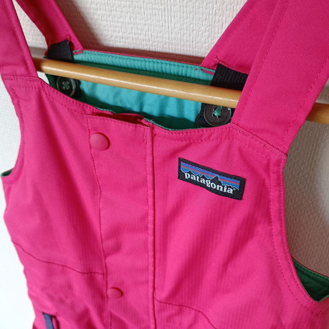 patagonia 子ども用スキーウェア ピンク/グリーン