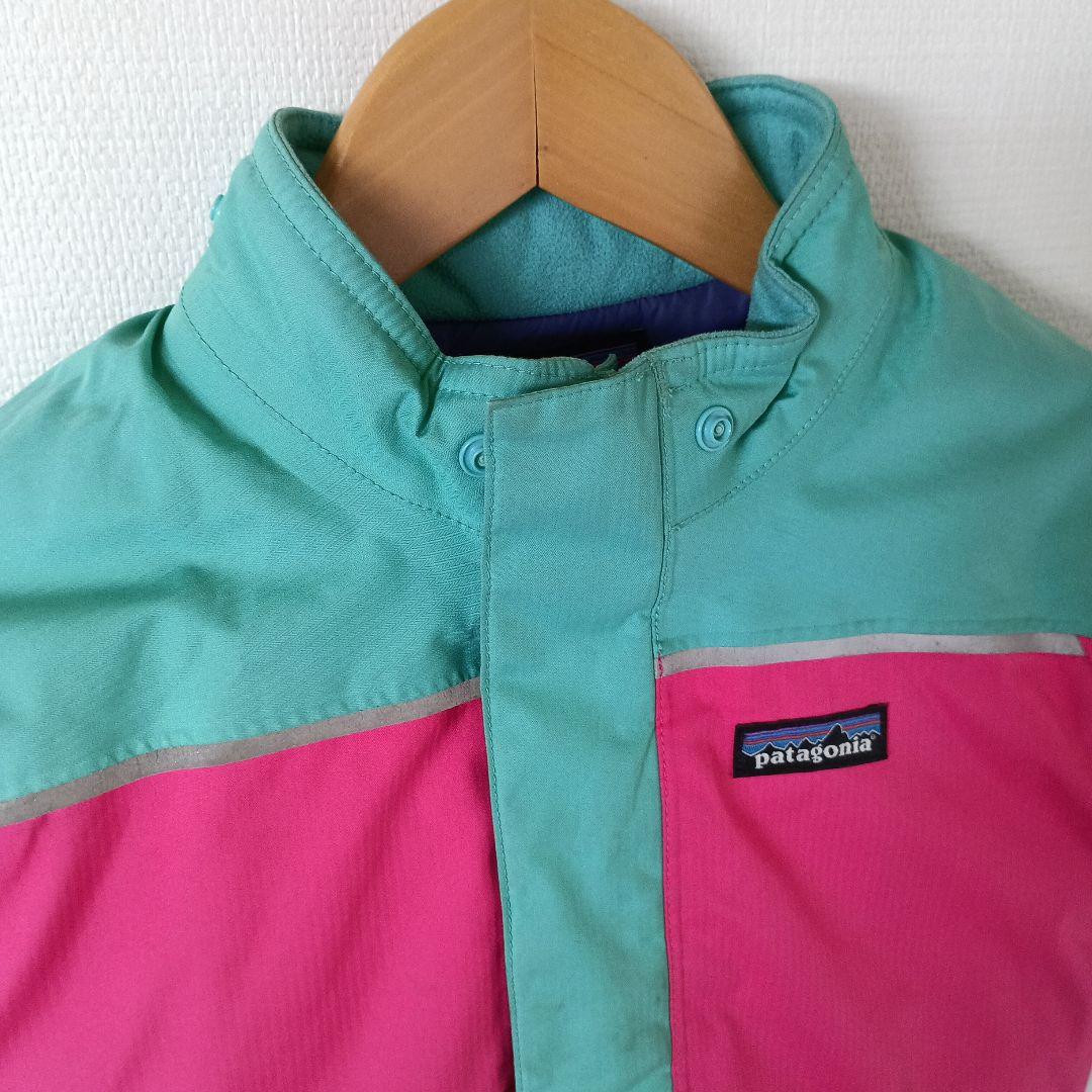 patagonia 子ども用スキーウェア ピンク/グリーン
