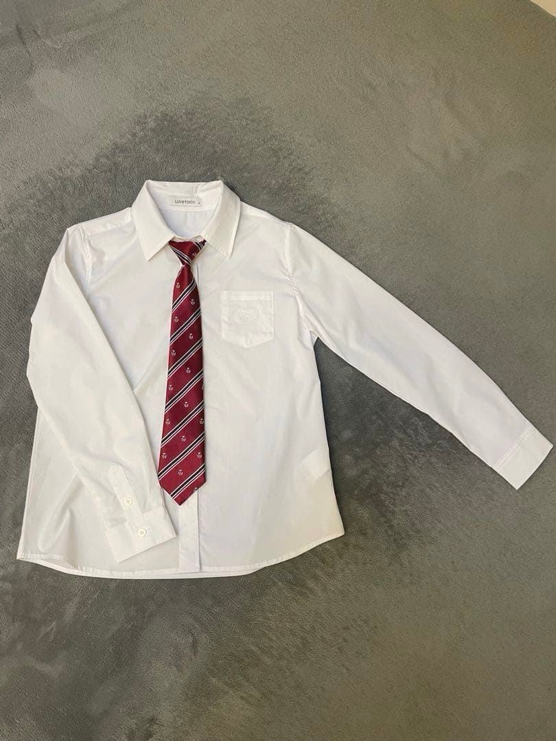 卒服2025 Lovetoxic セットアップ シャツ ネクタイ 150サイズ