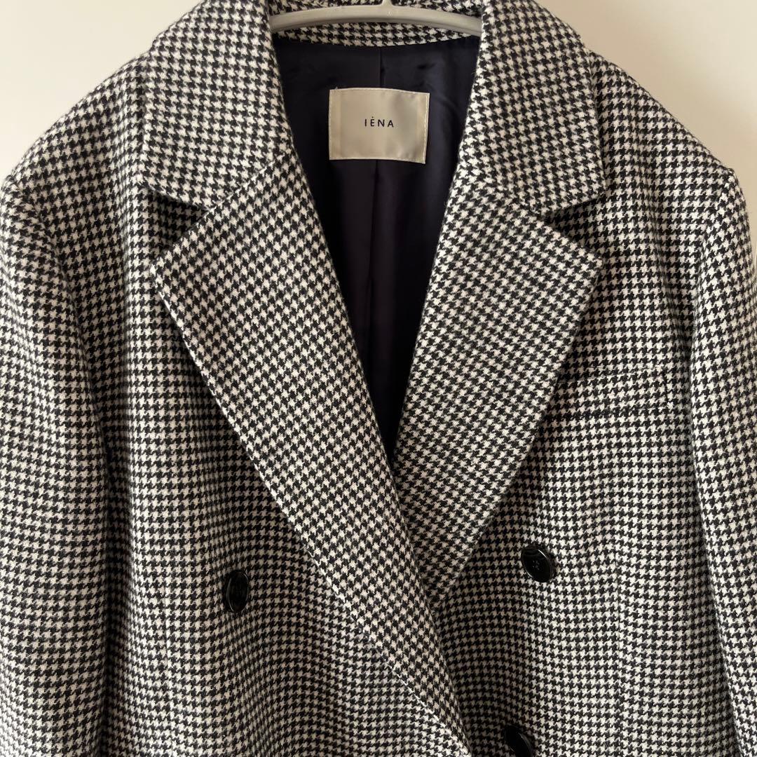 IENA チドリ　チェック柄 ダブルブレストジャケット
