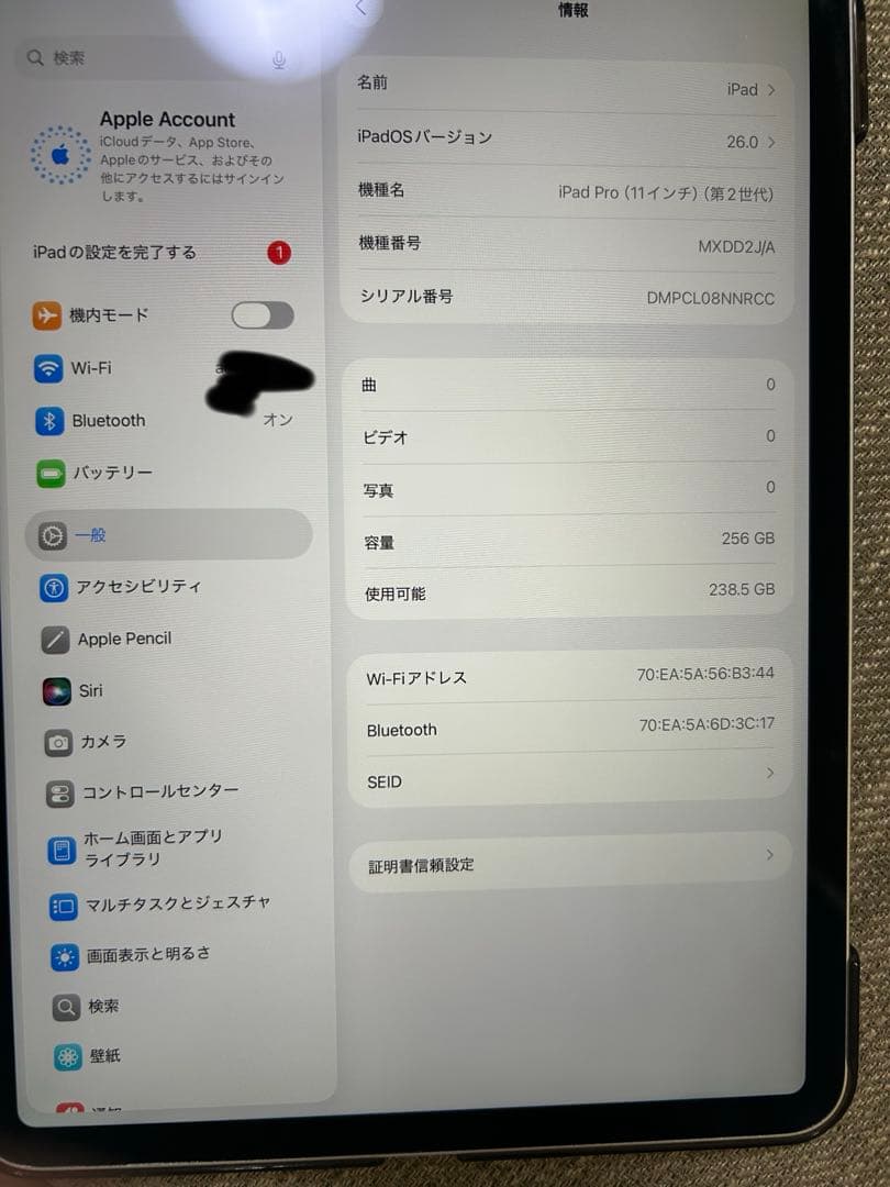 Apple iPad Pro 11インチ　第2世代　256GB