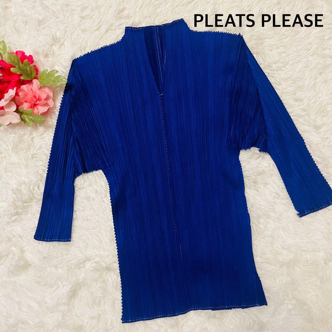 【美品】Lサイズ　イッセイミヤケ プリーツプリーズ パープル系 カットソー