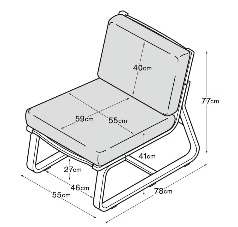 リビングでもダイニングでもつかえる ソファチェア ライトグレー 1人掛け×１脚②