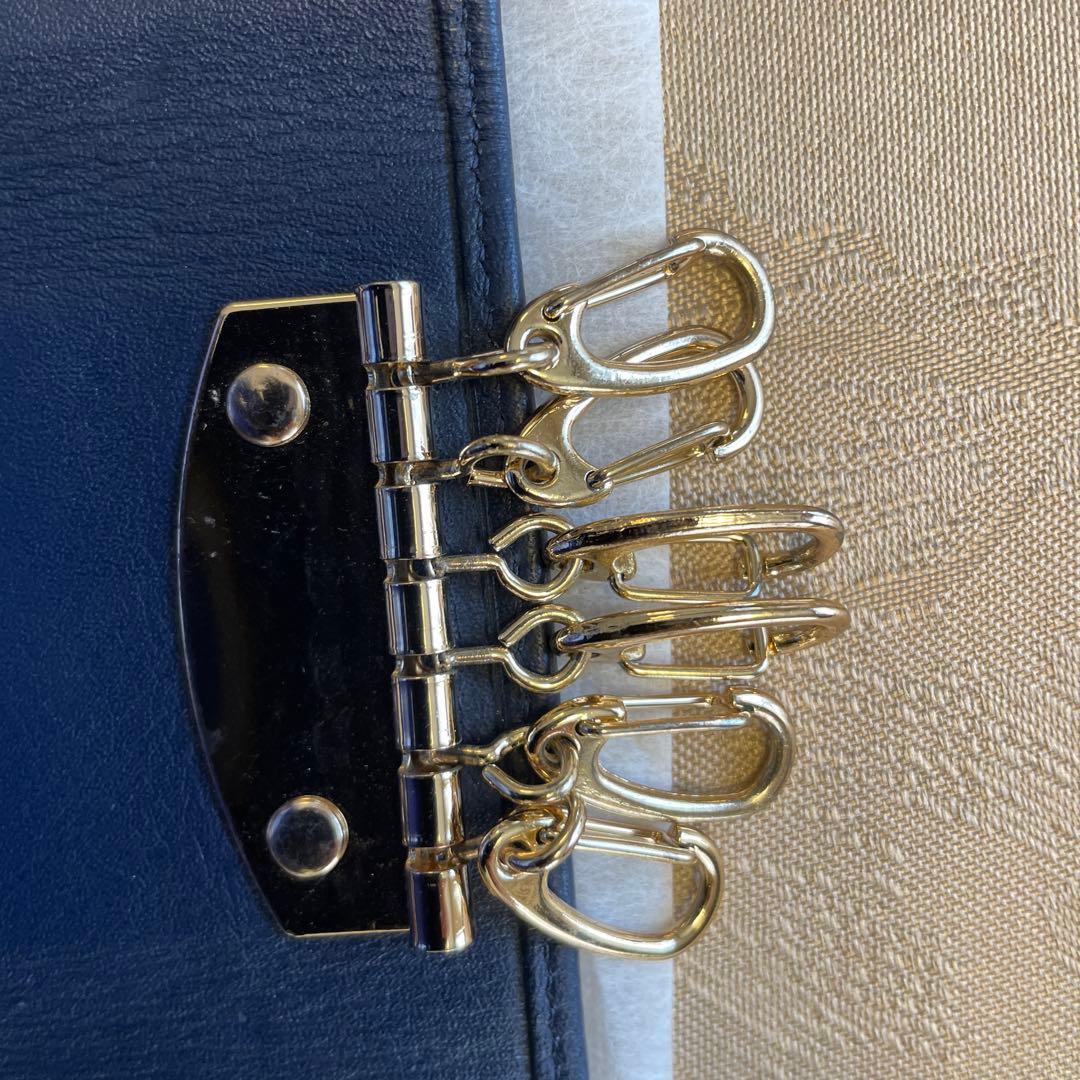 パテックフィリップ　レザー　ネイビー　キーホルダー　希少品　美中古　濃紺色