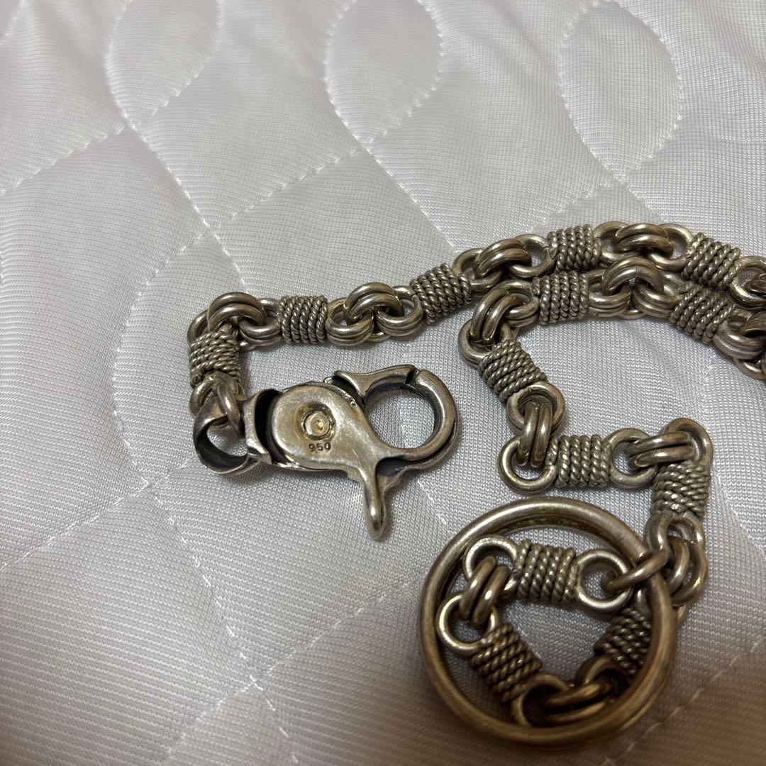 ヘビー950スターリングシルバーバイカー　ヴィンテージウォレットチェーン。