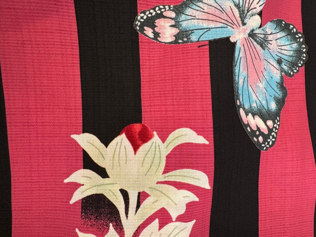 ロテュス　ブランド　セオαストライプ花柄蝶浴衣