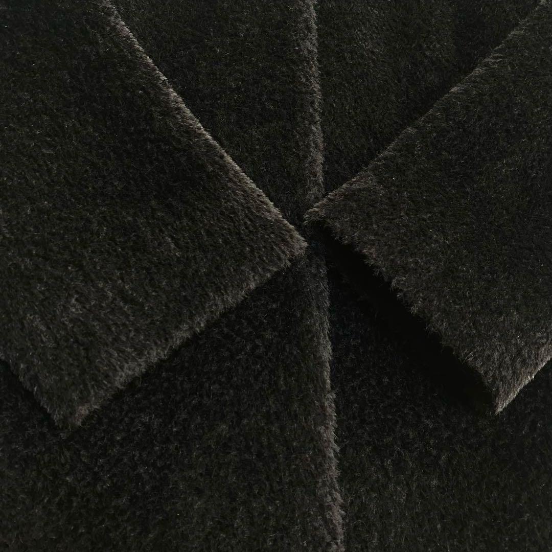 MaxMara アルパカ ウール ボア切り替え ファーコート ブラック 38