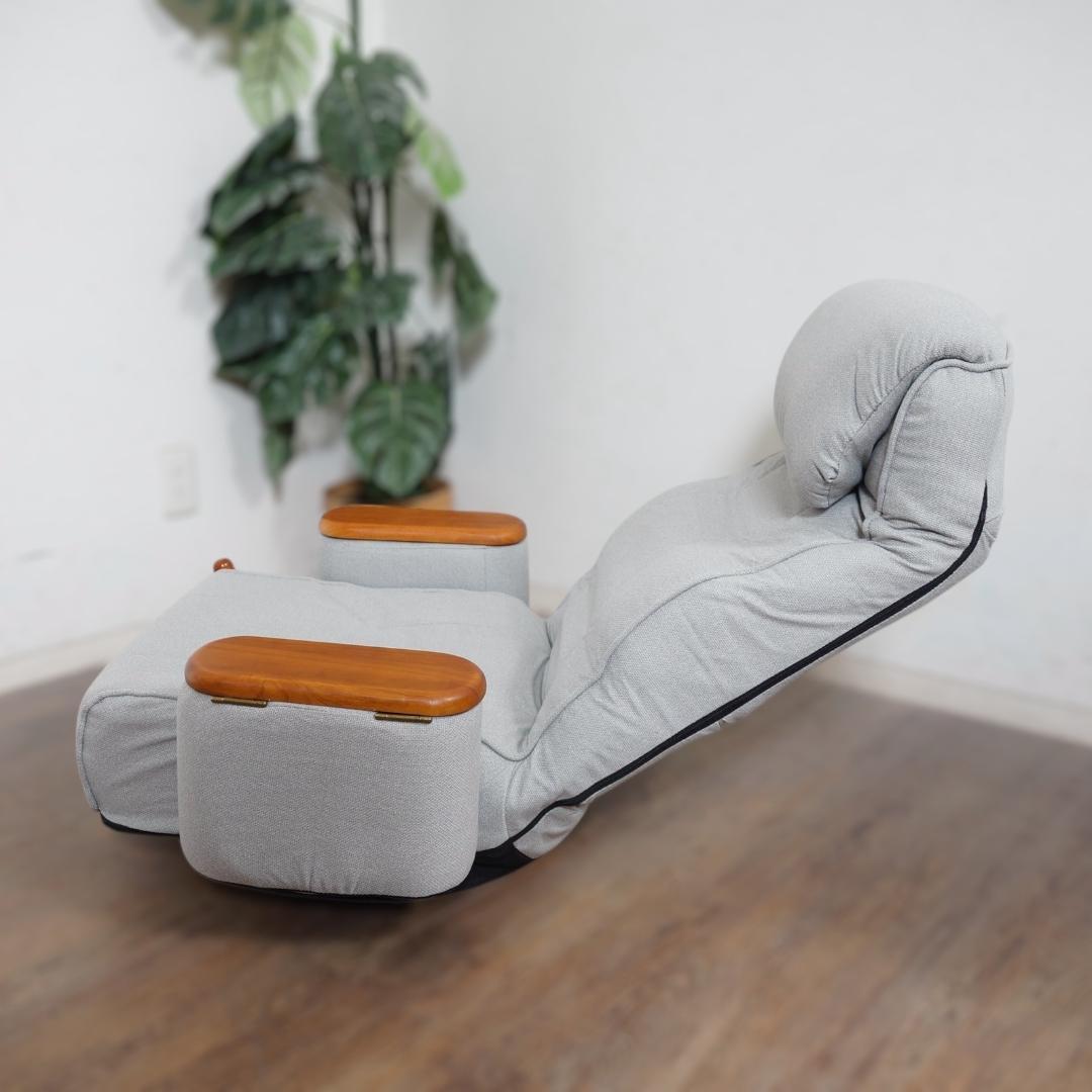 送料無料【新品】３６０°回転 リクライニング肘付き　回転座椅子