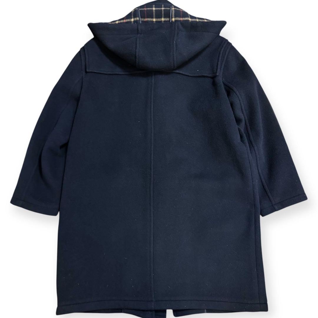 Brooks Brothers 裏地チェック ロングダッフルコート ネイビー L