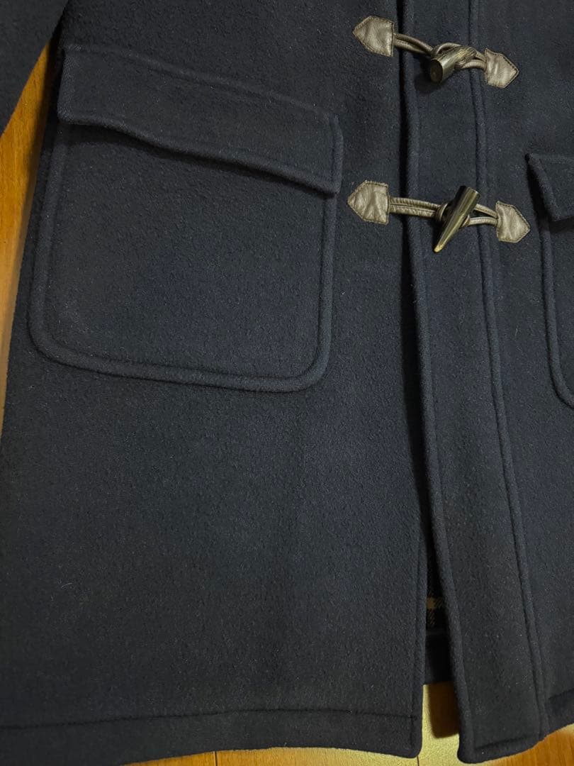 Brooks Brothers 裏地チェック ロングダッフルコート ネイビー L