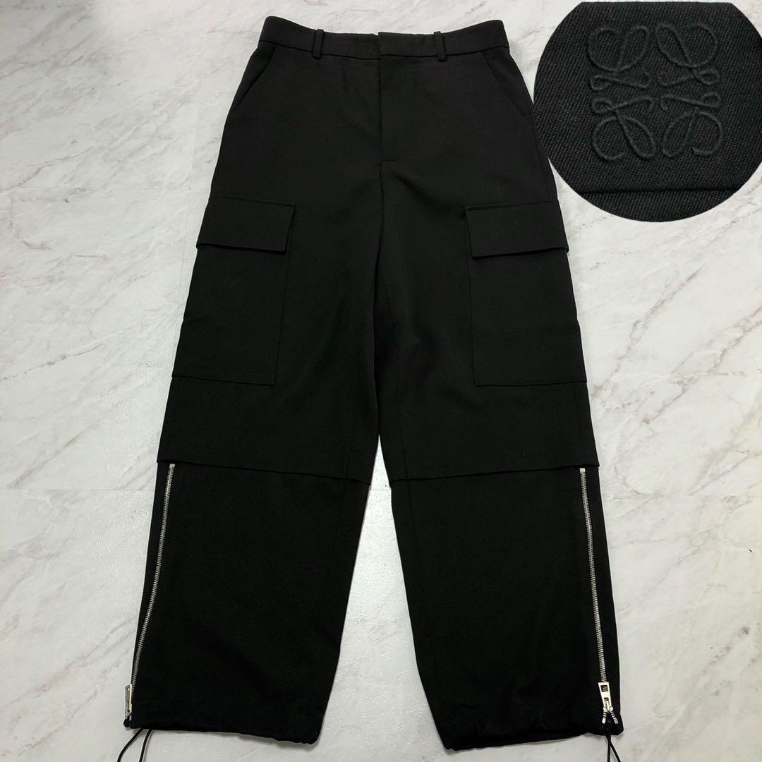 【現行 極美品】 LOEWE ワイド トラウザーズ カーゴパンツ ブラック 46