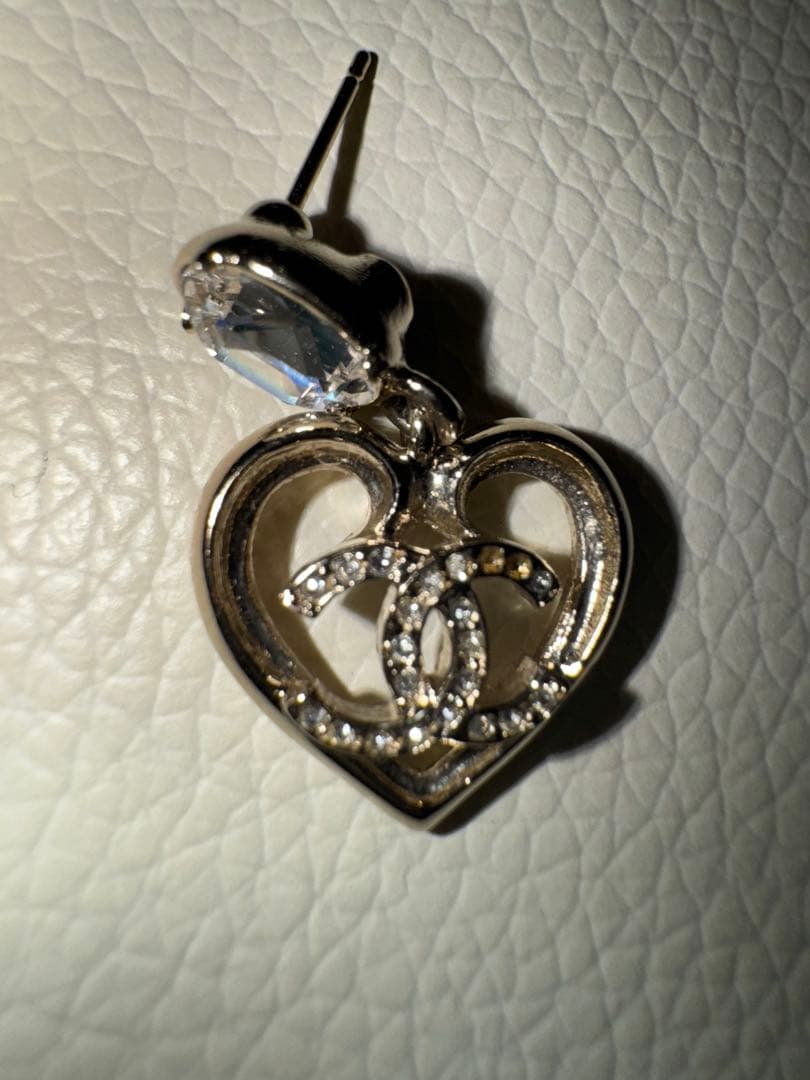 CHANEL (シャネル) ココマーク ハートモチーフ ラインストーン ピアス