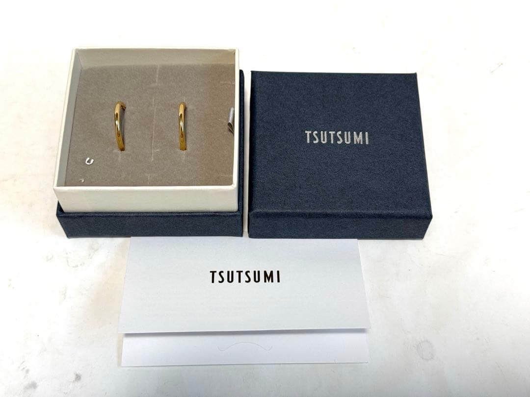 新品 K18イエローゴールドピアス　20mm フープピアス　k10