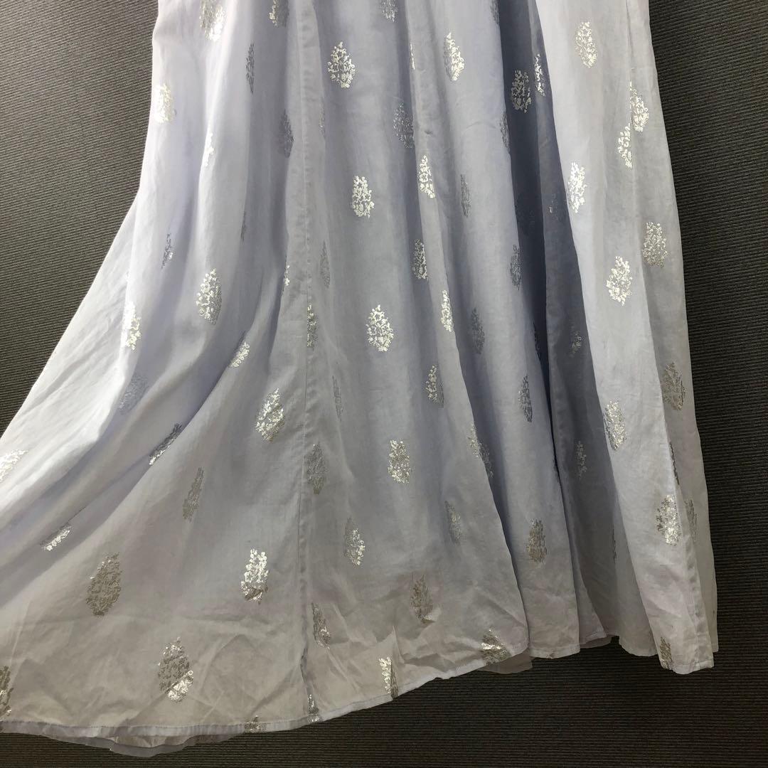 ne Quittez pas コットンボイルホイルフラワープリントスリーブドレス