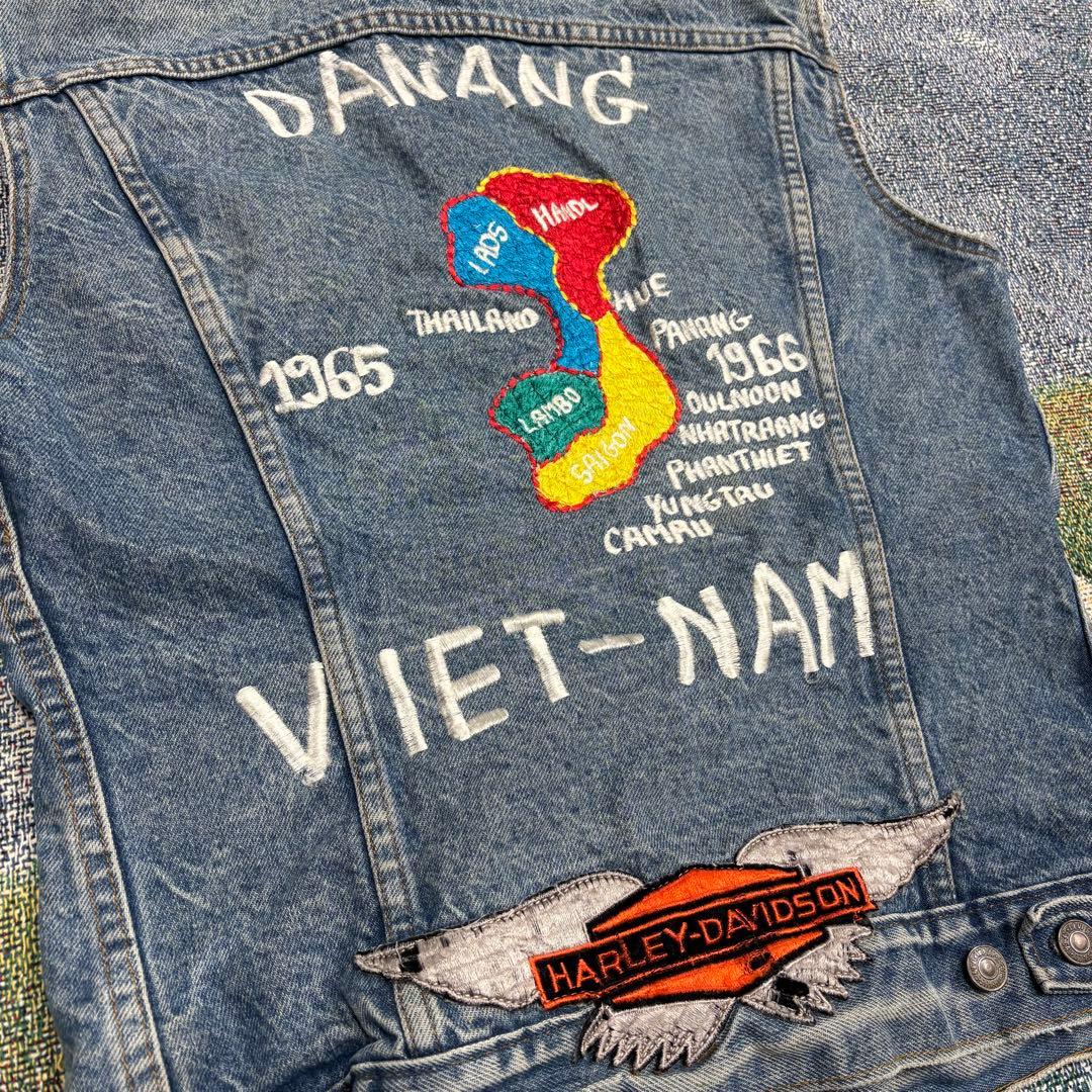 70s Levi's VIET-NAM カスタム刺繍 ベトジャン デニムベスト