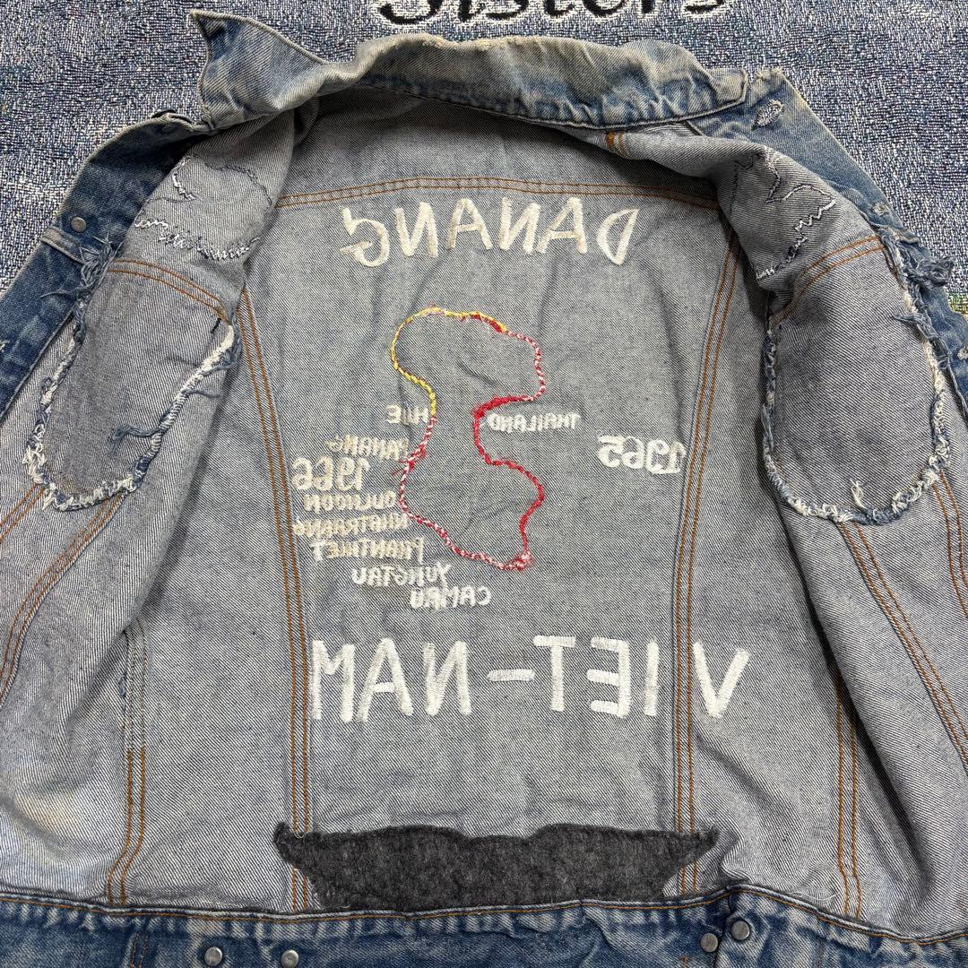 70s Levi's VIET-NAM カスタム刺繍 ベトジャン デニムベスト