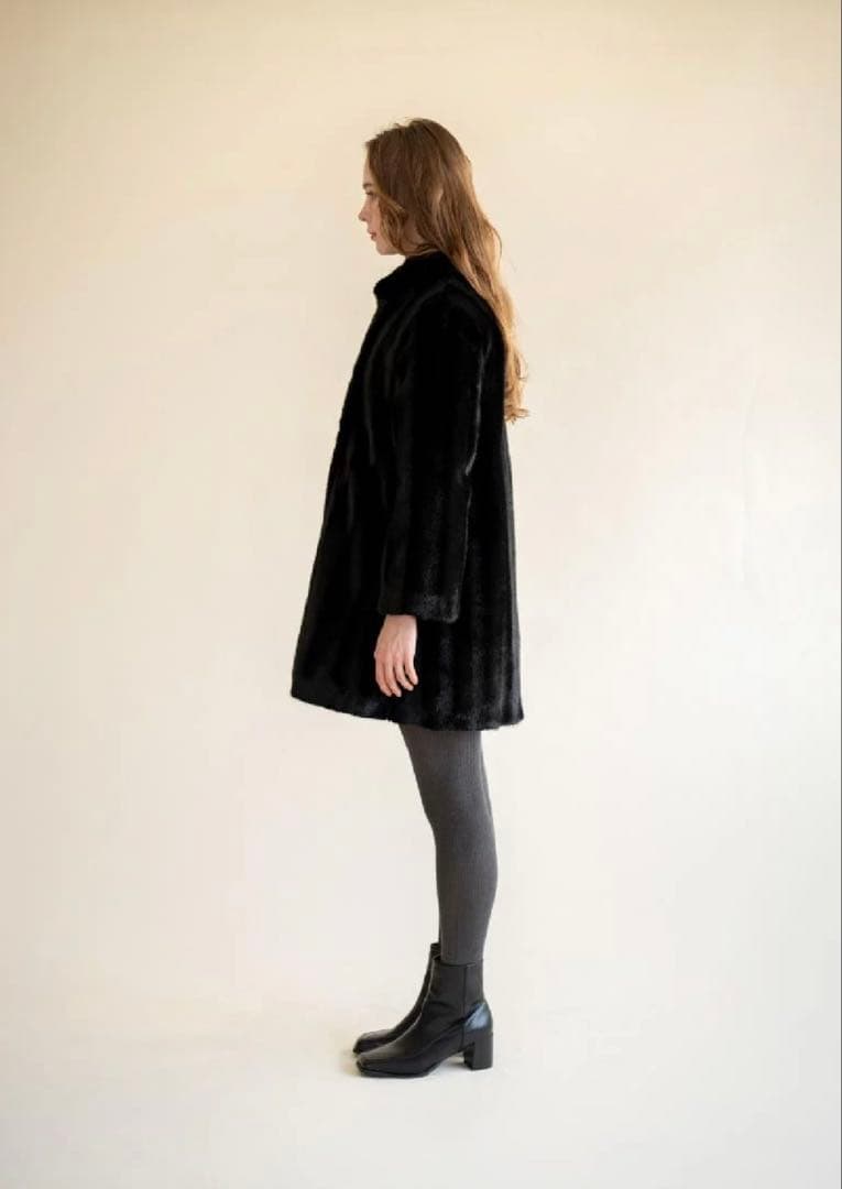 【Acka.】classical fur coat / black