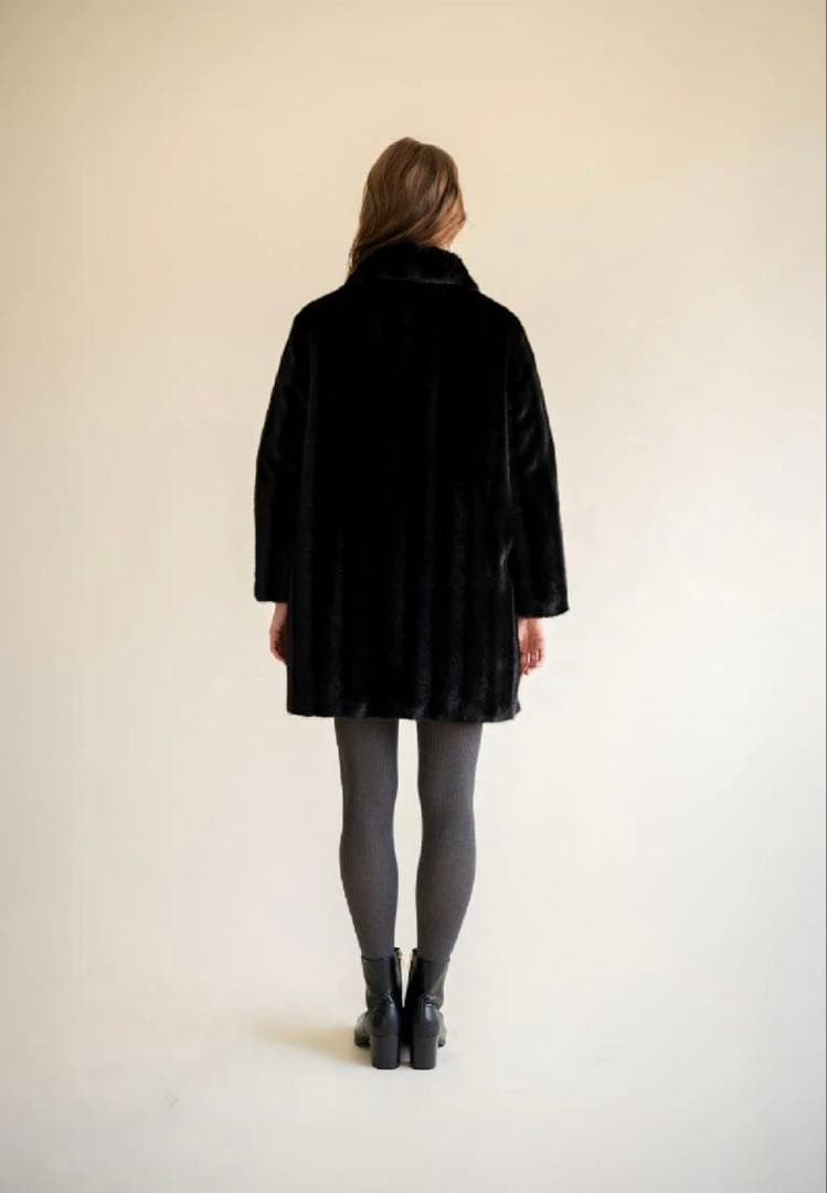 【Acka.】classical fur coat / black