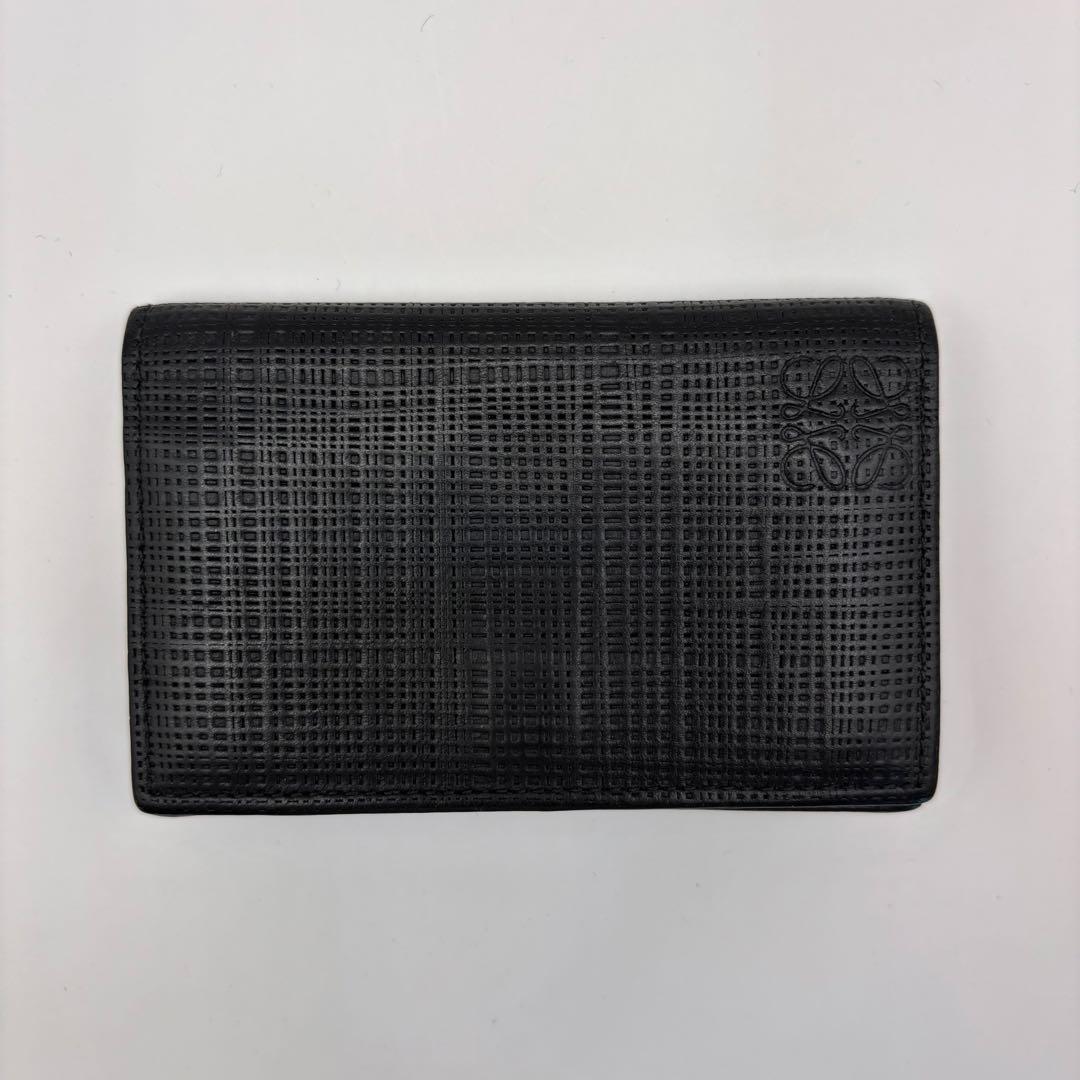 LOEWE カードケース　名刺入れ　ブラック　リネン　アナグラム　名刺ホルダー