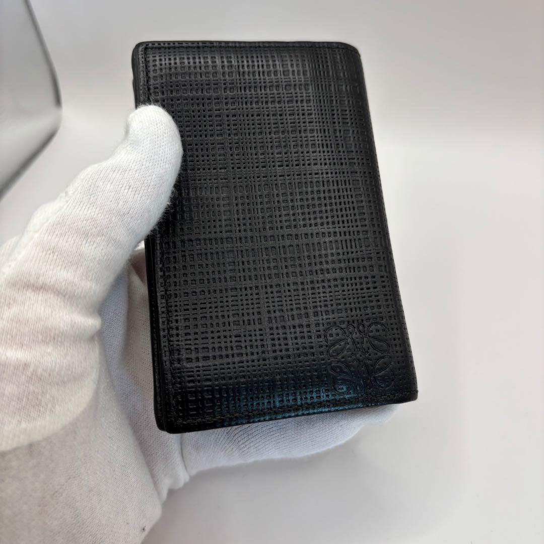 LOEWE カードケース　名刺入れ　ブラック　リネン　アナグラム　名刺ホルダー