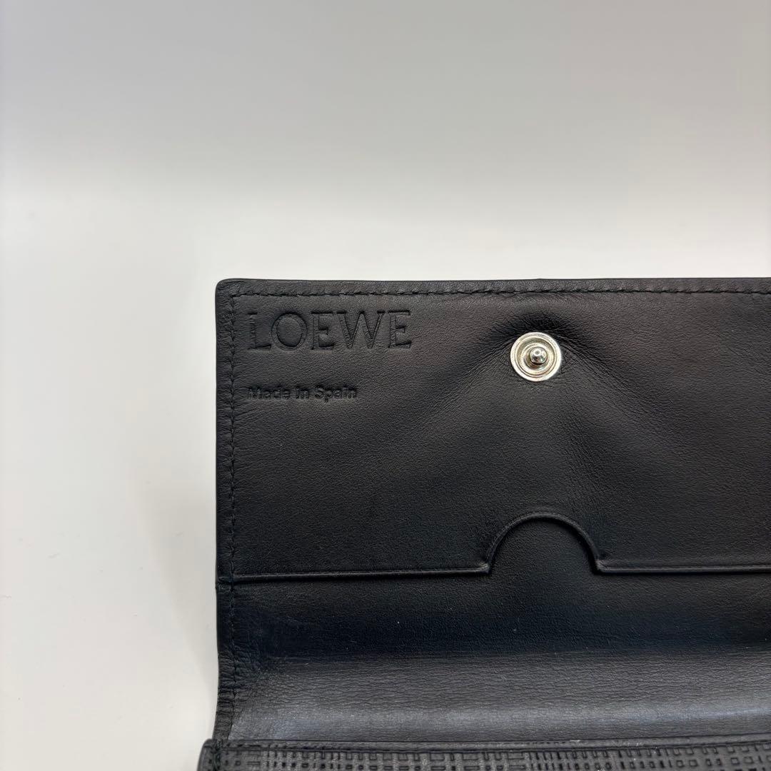LOEWE カードケース　名刺入れ　ブラック　リネン　アナグラム　名刺ホルダー