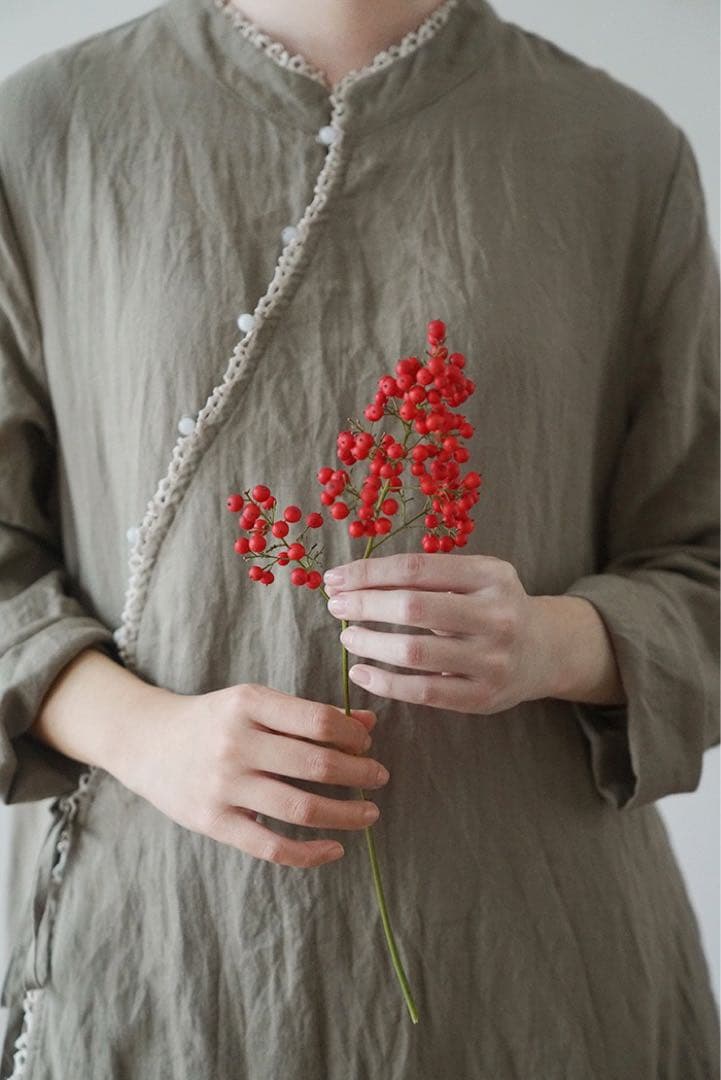 ラミーロングシャツワンピース　長袖