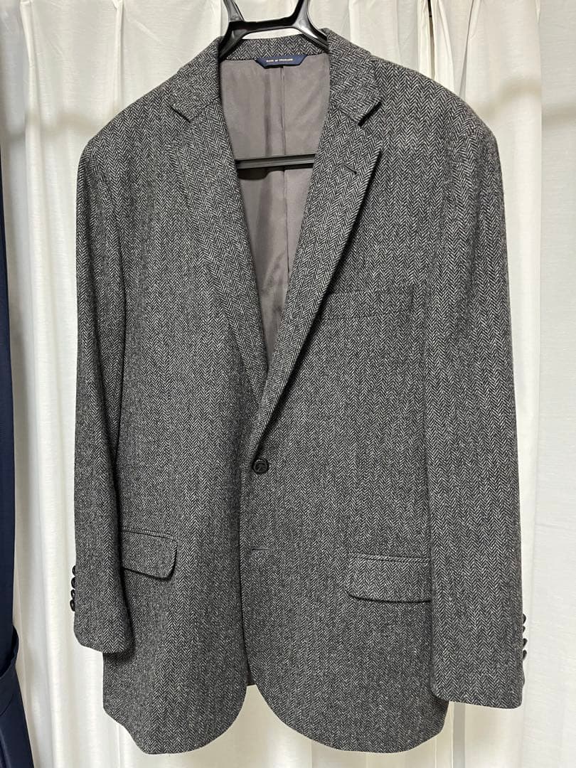 BrooksBrothers 2釦シングルヘリンボーンアンコンジャケット灰 XL