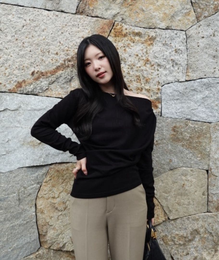 SENEE 3way drape tops（3ウェイドレープトップス）　ブラック