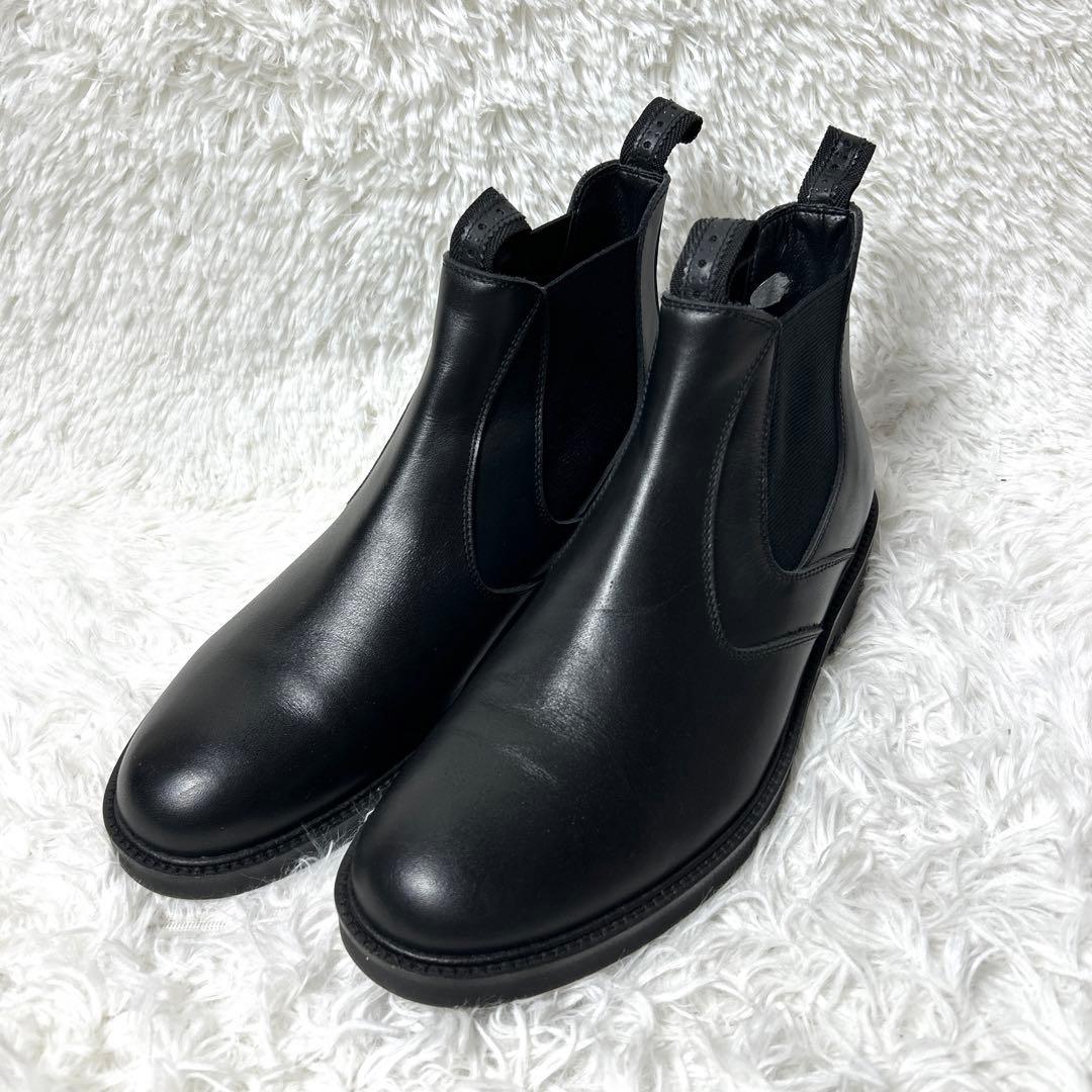 【未使用級】HARUTA レザーサイドゴアブーツ ブラック27cm 3E