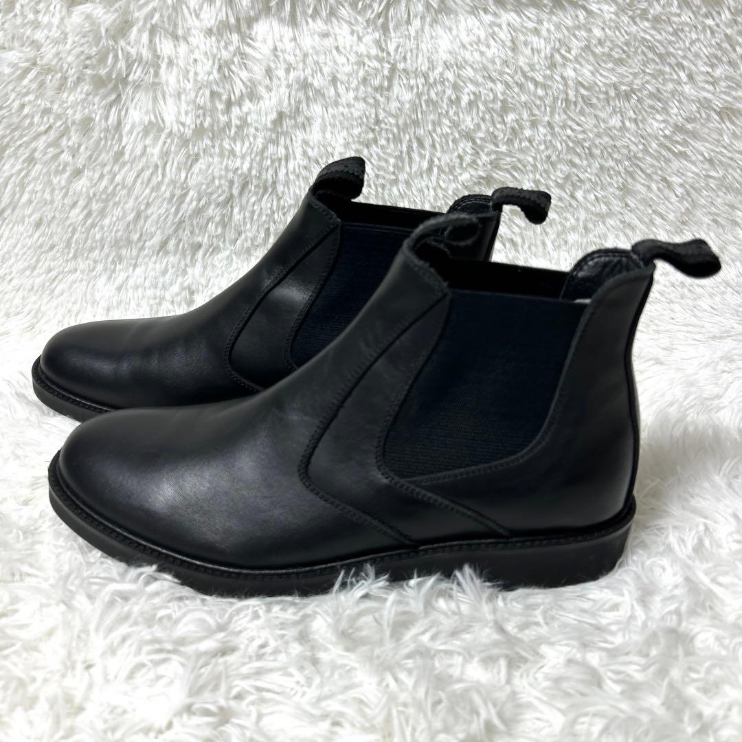 【未使用級】HARUTA レザーサイドゴアブーツ ブラック27cm 3E