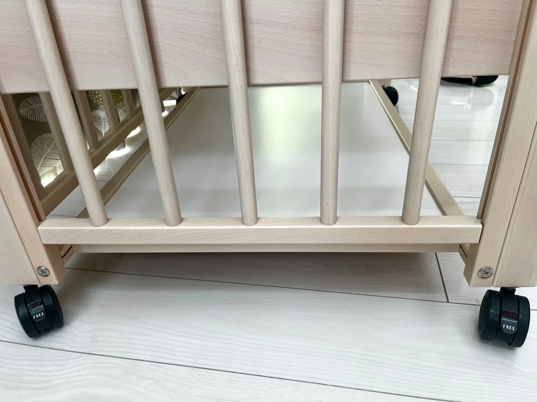 【美品❣️】サワベビー 3面スライド ミニベビーベッド ホワイト コンパクト