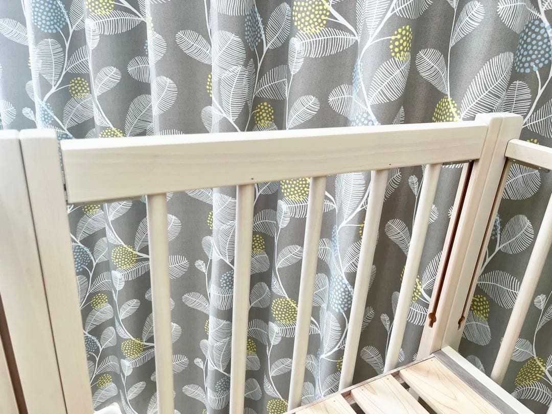 【美品❣️】サワベビー 3面スライド ミニベビーベッド ホワイト コンパクト