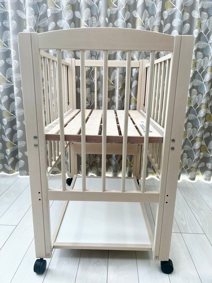 【美品❣️】サワベビー 3面スライド ミニベビーベッド ホワイト コンパクト